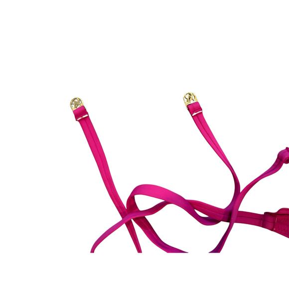 NWT $85 Victorias Secret Sz M 36D Berry Blush Lettuce Trim Cheeky Ruched Bikini - Picture 6 of 9